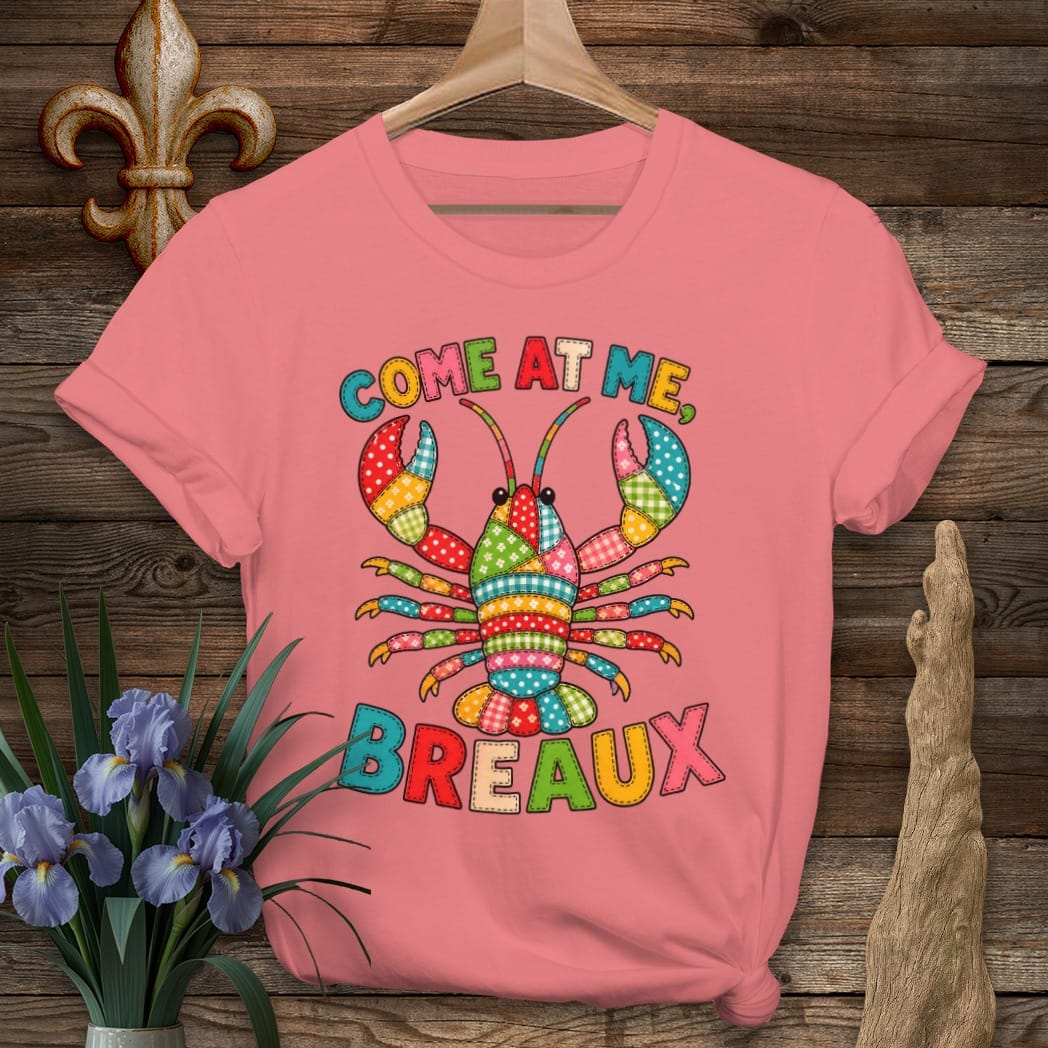 Coral Silk / S Louisiana Come at Me Breaux Quilt T-Shirt by Laissez Faire Wear