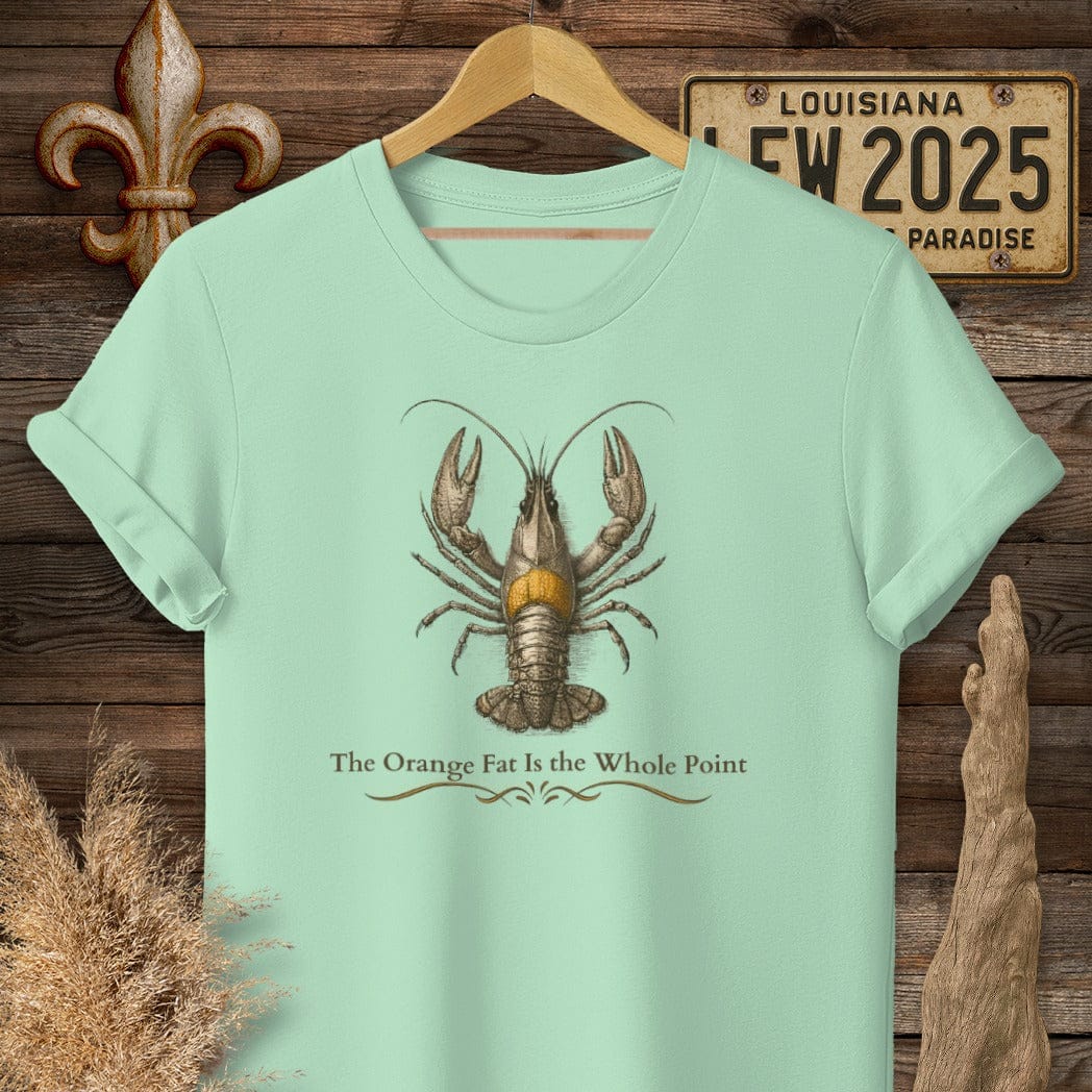 S / Mint Green Louisiana Crawfish Fat T-Shirt by Laissez Faire Wear