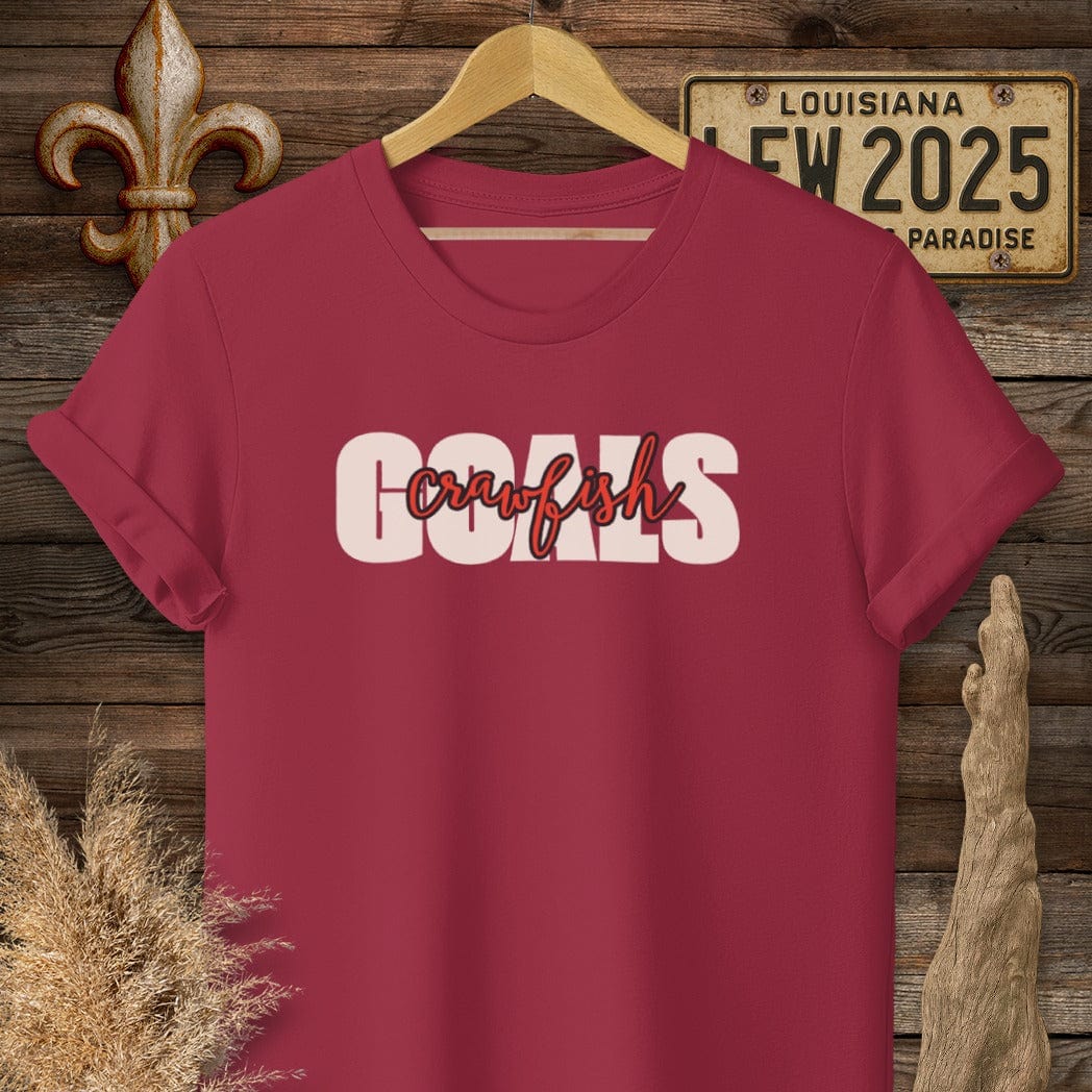 T-Shirt / S / Cardinal Red Louisiana Crawfish Goals T-Shirt by Laissez Faire Wear