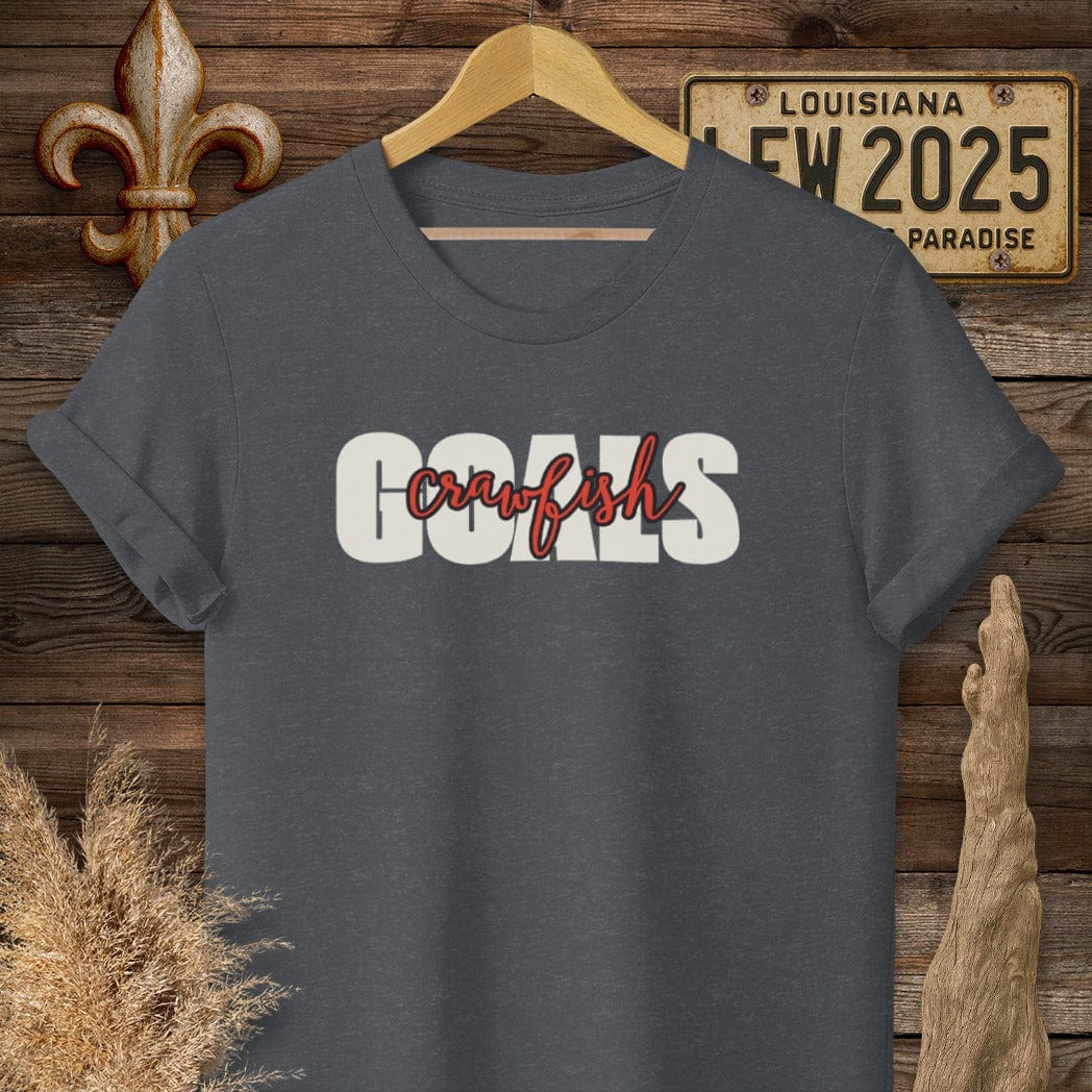 T-Shirt / S / Dark Heather Grey Louisiana Crawfish Goals T-Shirt by Laissez Faire Wear