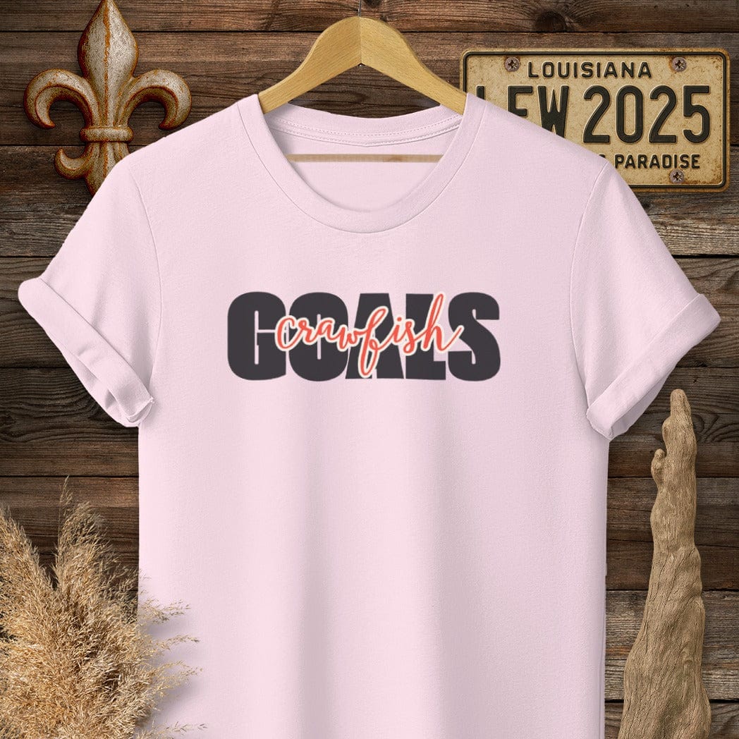 T-Shirt / S / Light Pink Louisiana Crawfish Goals T-Shirt by Laissez Faire Wear