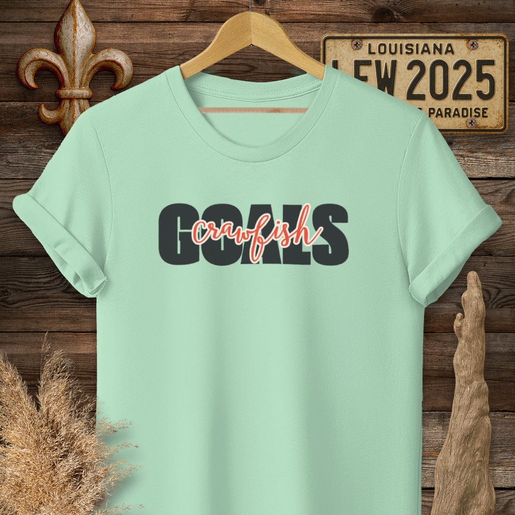 T-Shirt / S / Mint Green Louisiana Crawfish Goals T-Shirt by Laissez Faire Wear