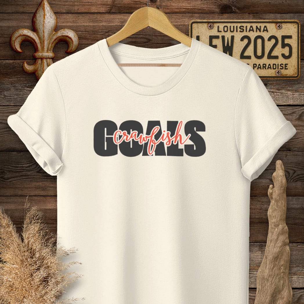 T-Shirt / S / Natural Louisiana Crawfish Goals T-Shirt by Laissez Faire Wear