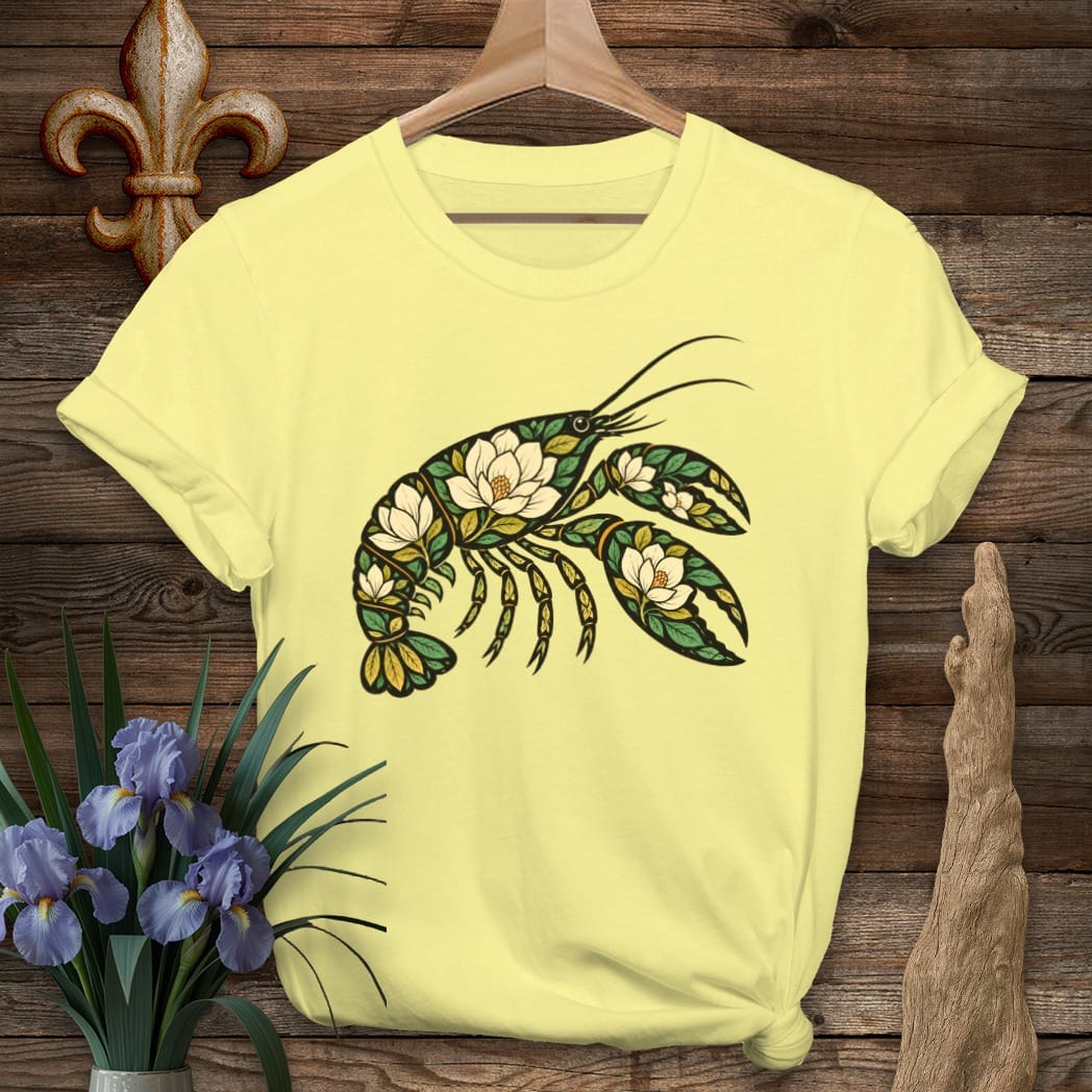 S / Cornsilk Louisiana Crawnolia T-Shirt by Laissez Faire Wear