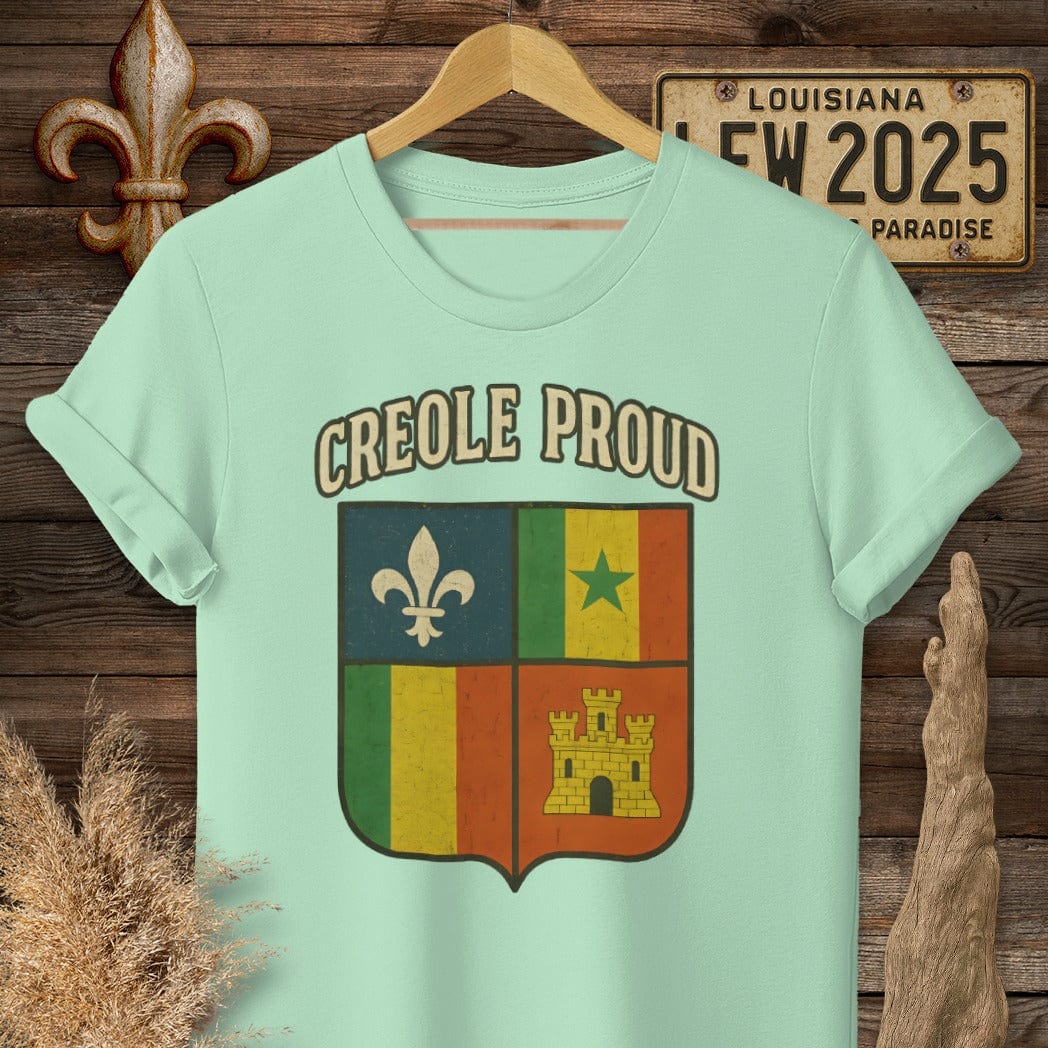 S / Mint Green Louisiana Creole Proud T-Shirt by Laissez Faire Wear