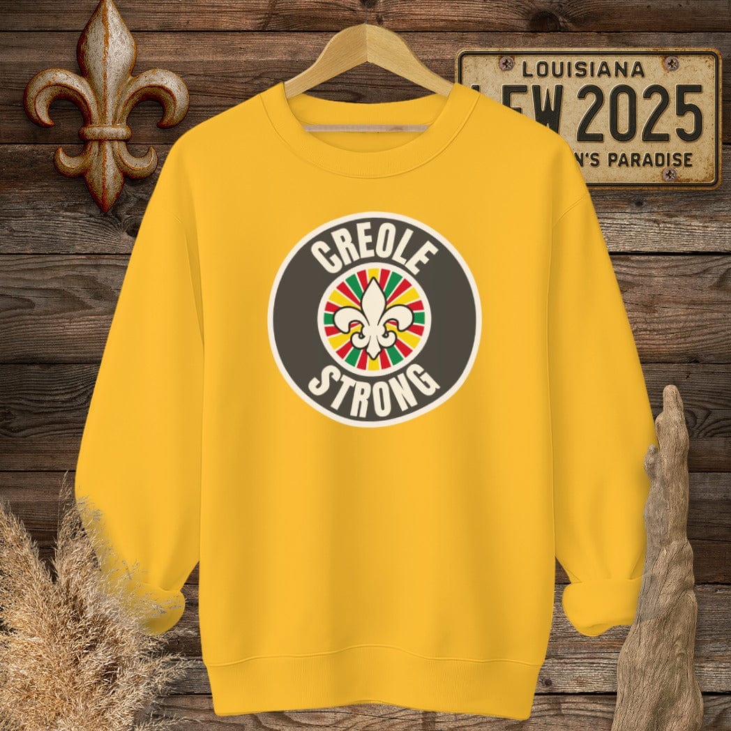 S / Gold Louisiana Creole Strong Sweatshirt by Laissez Faire Wear