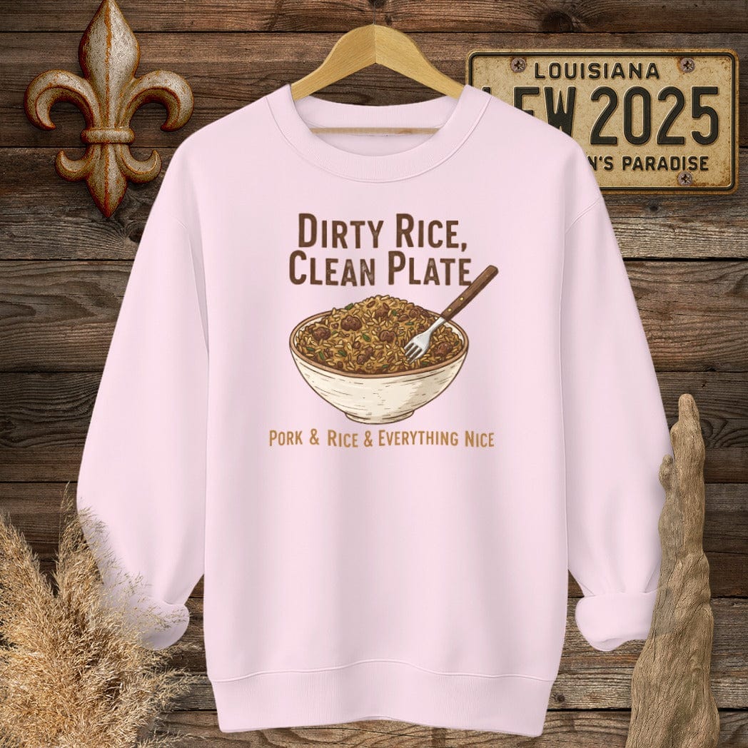 S / Light Pink Louisiana Dirty Rice Sweatshirt by Laissez Faire Wear