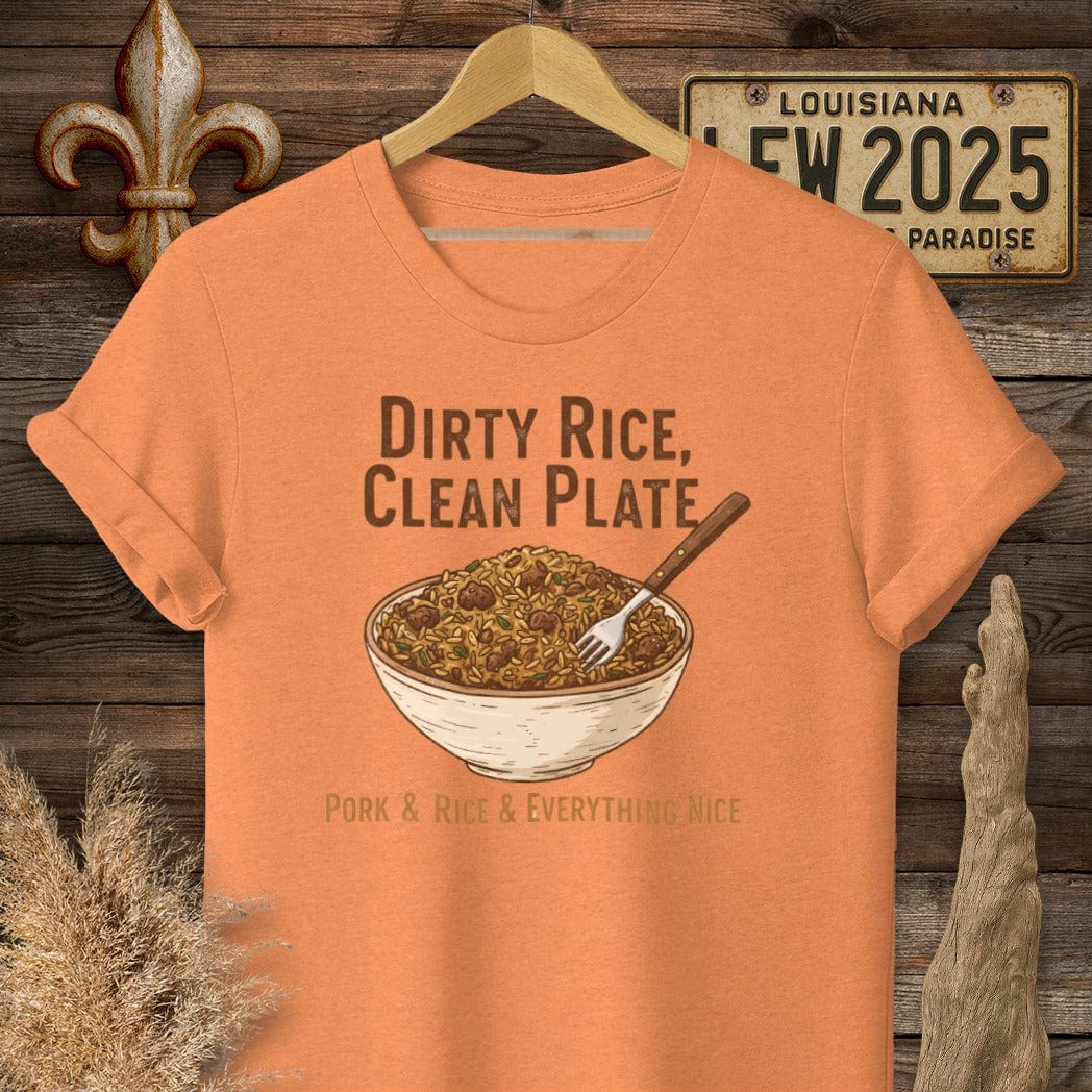S / Heather Orange Louisiana Dirty Rice T-Shirt by Laissez Faire Wear