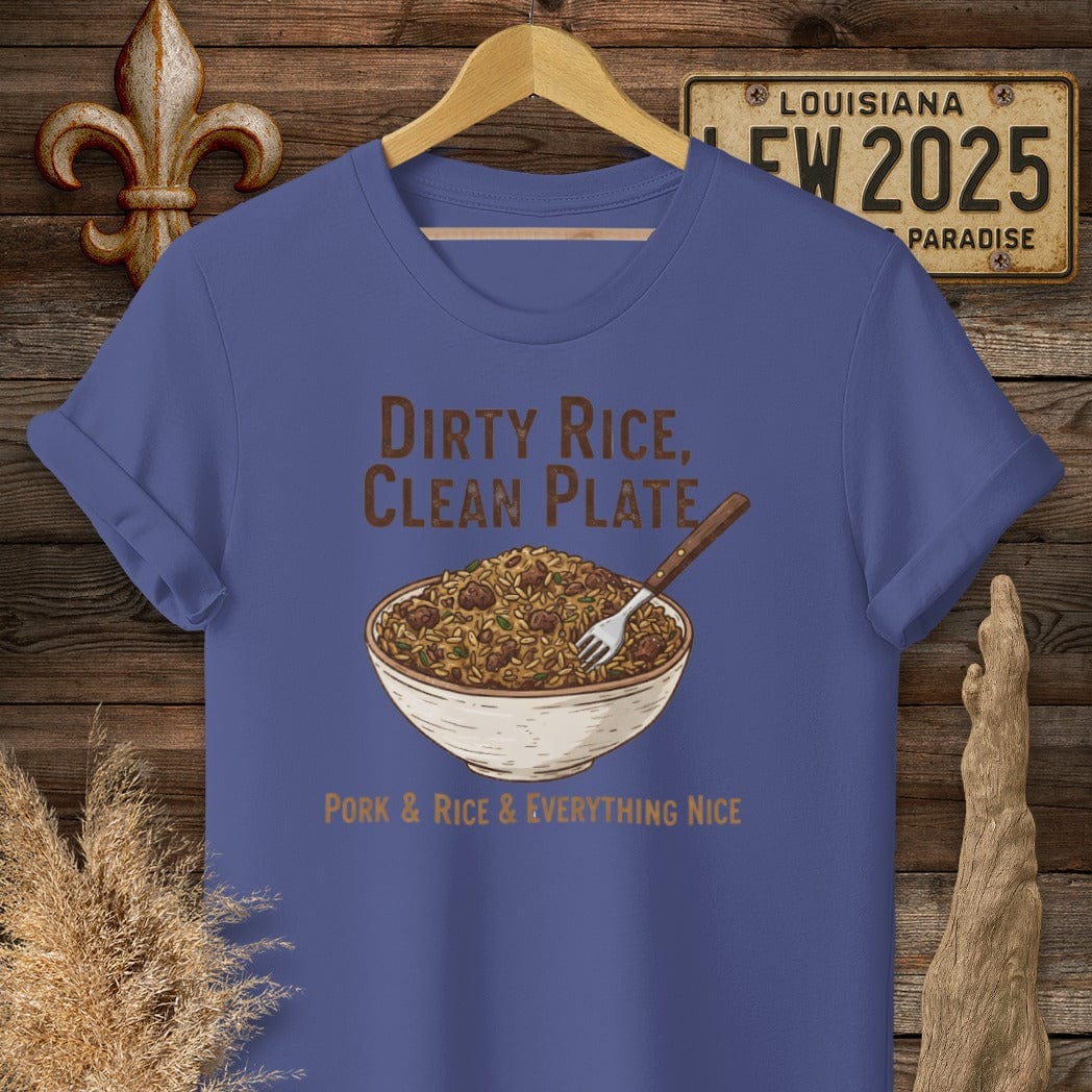 S / Metro Blue Louisiana Dirty Rice T-Shirt by Laissez Faire Wear