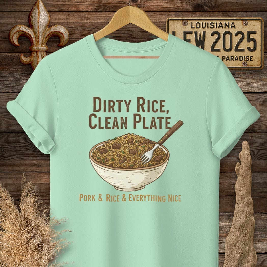 S / Mint Green Louisiana Dirty Rice T-Shirt by Laissez Faire Wear