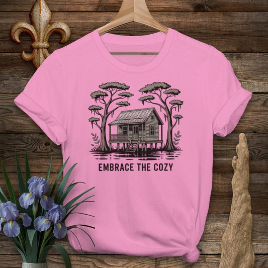 S / Azalea Louisiana Embrace The Cozy T-Shirt by Laissez Faire Wear
