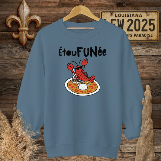 S / Indigo Blue Louisiana EtouFUNee Sweatshirt by Laissez Faire Wear