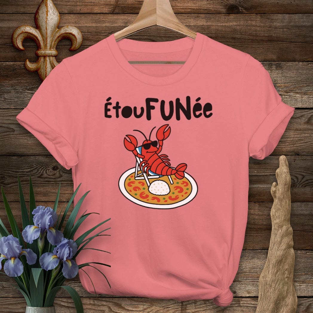 S / Coral Silk Louisiana EtouFUNee T-Shirt by Laissez Faire Wear