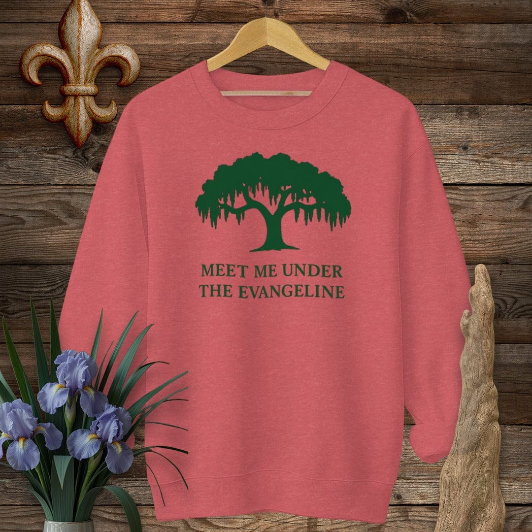 S / Heather Scarlet Red Louisiana Evangeline Sweatshirt by Laissez Faire Wear