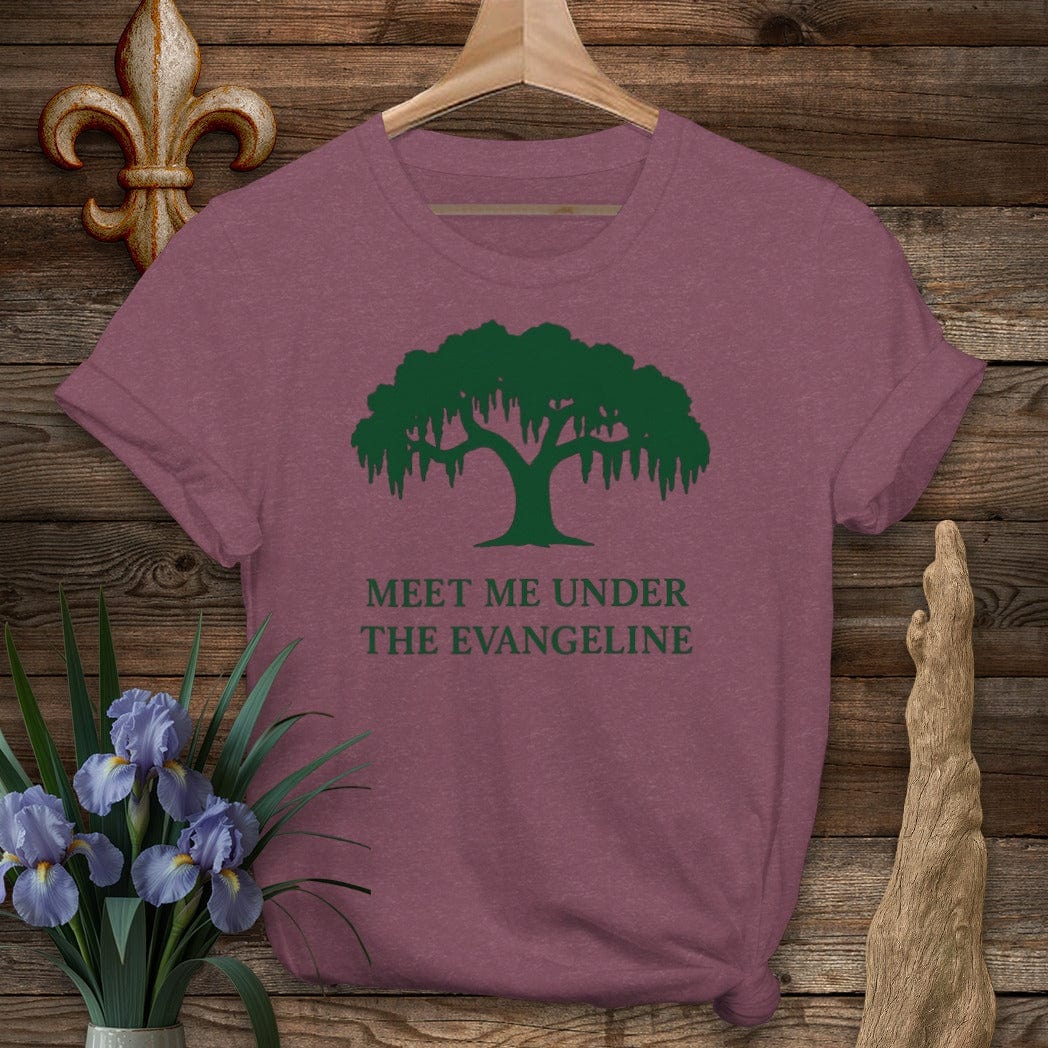 S / Heather Maroon Louisiana Evangeline T-Shirt by Laissez Faire Wear