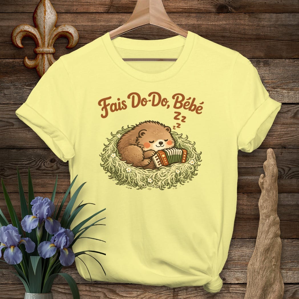 S / Cornsilk Louisiana Fais Do Do Bebe T-Shirt by Laissez Faire Wear