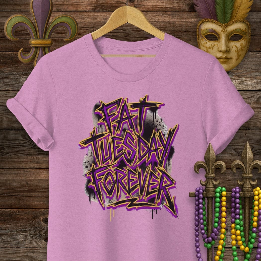 S / Heather Radiant Orchid Louisiana Fat Tuesday Forever T-Shirt by Laissez Faire Wear
