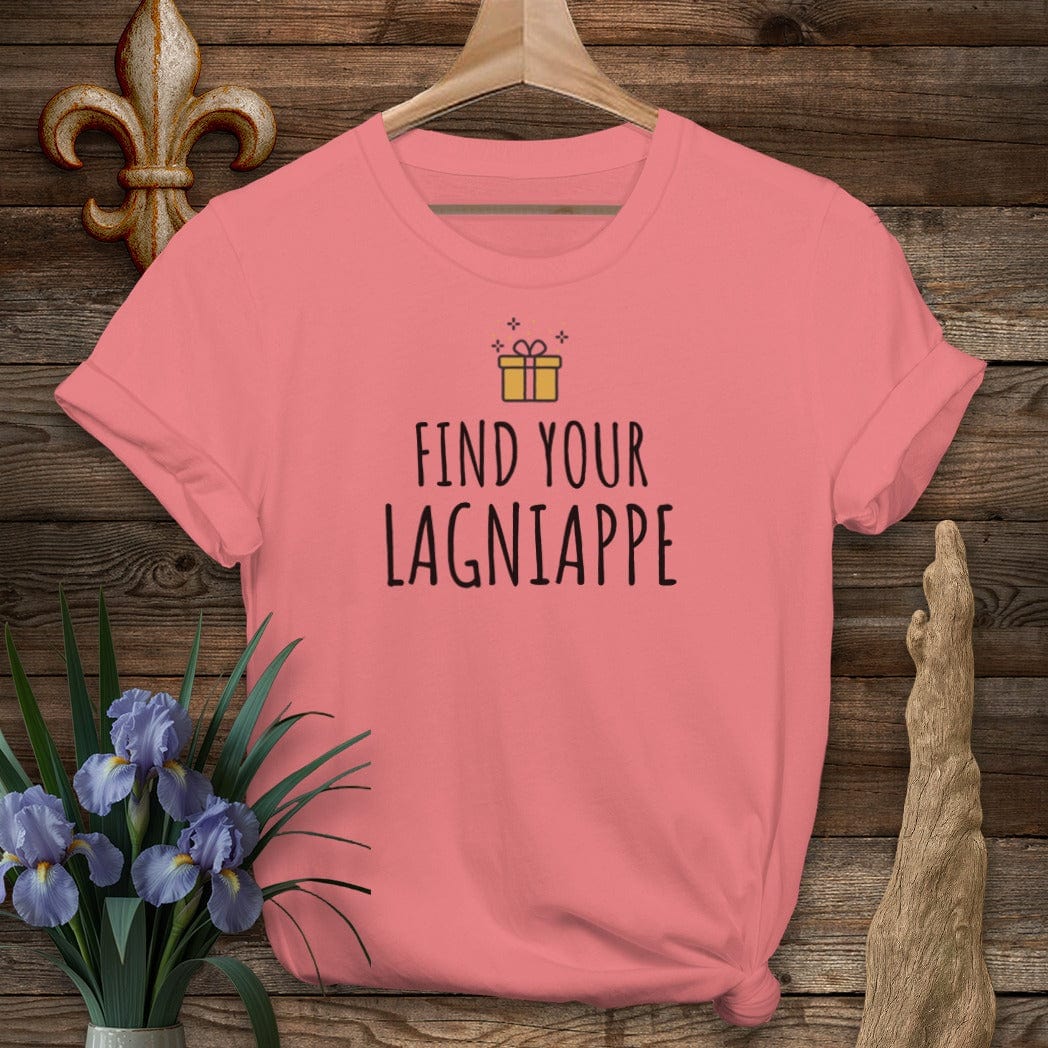 S / Coral Silk Louisiana Find Your Lagniappe T-Shirt by Laissez Faire Wear