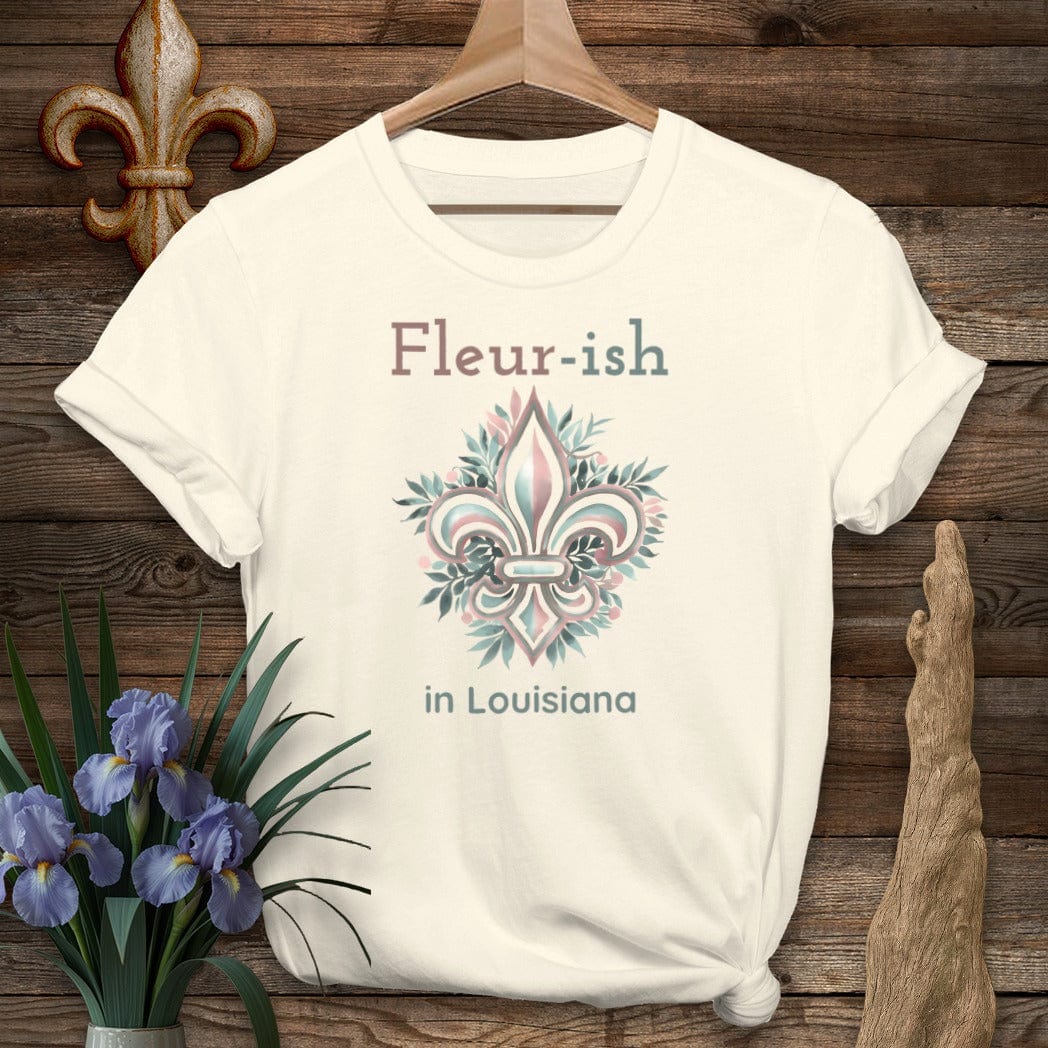 S / Natural Louisiana Fleur-ish in Louisiana T-Shirt by Laissez Faire Wear