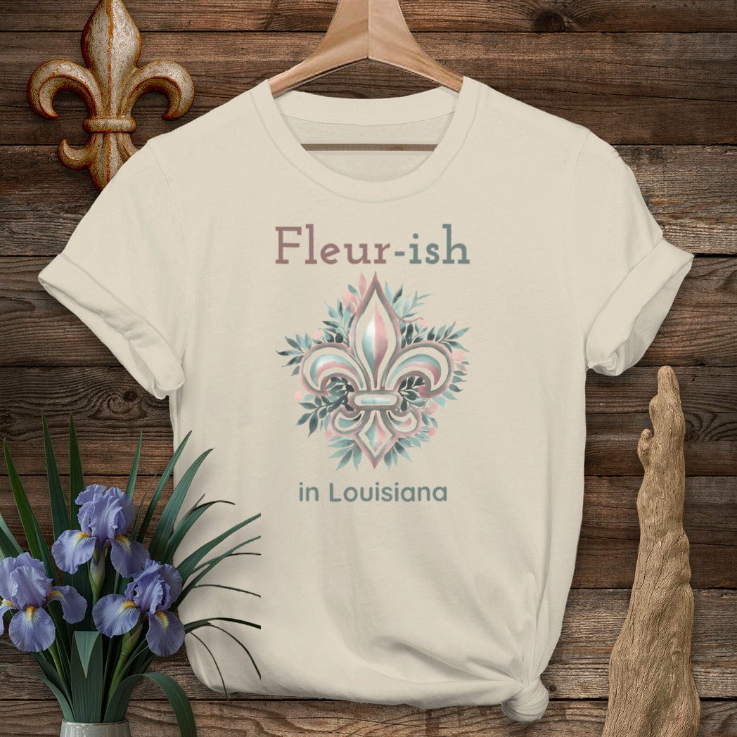 S / Sand Louisiana Fleur-ish in Louisiana T-Shirt by Laissez Faire Wear