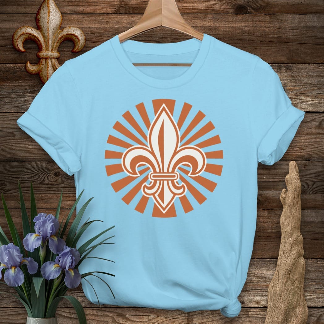 S / Sky Louisiana Fleur Sun T-Shirt by Laissez Faire Wear