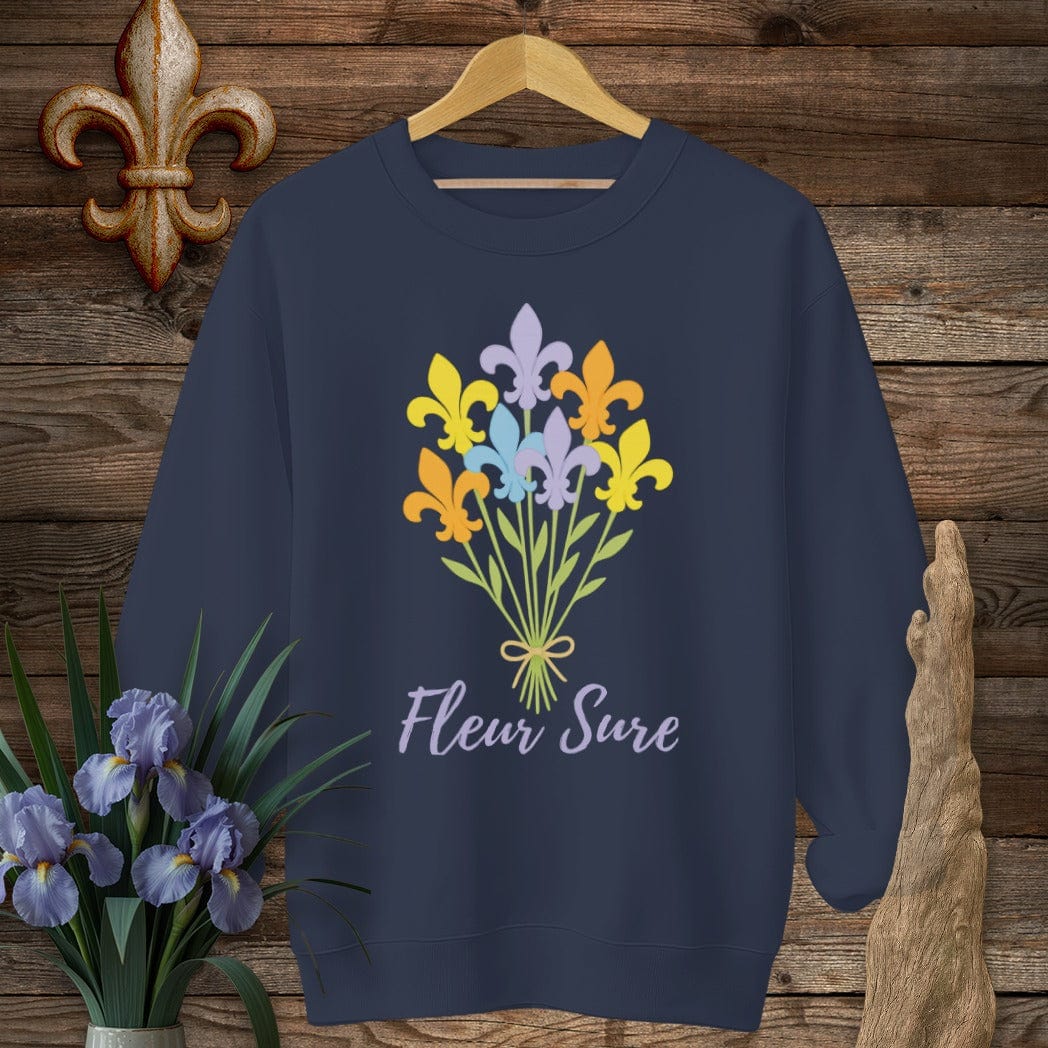 S / Navy Louisiana Fleur Sure Sweatshirt by Laissez Faire Wear