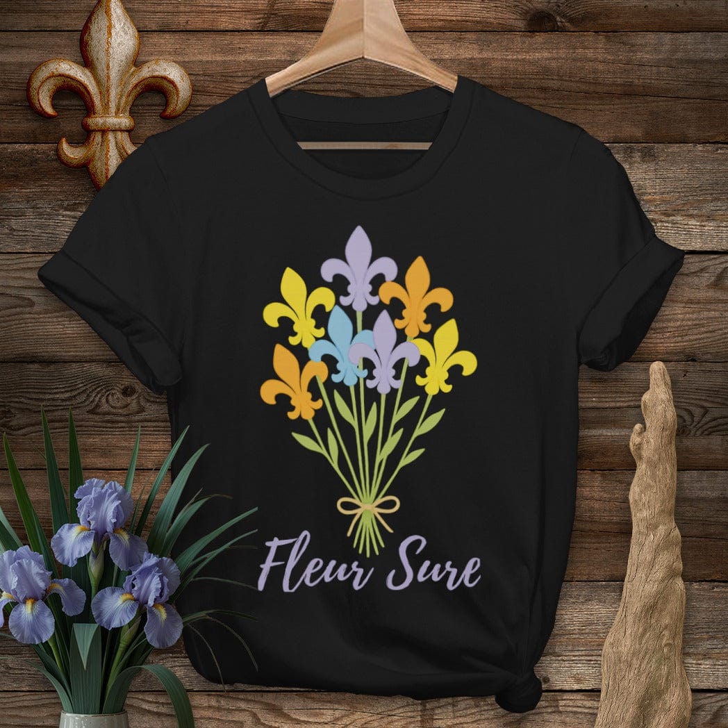 S / Black Louisiana Fleur Sure T-Shirt by Laissez Faire Wear