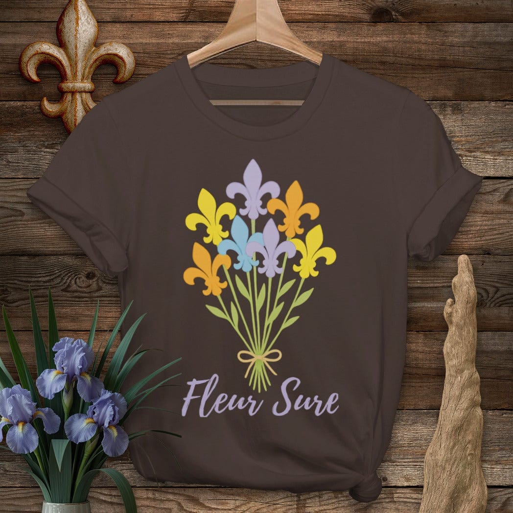 S / Dark Chocolate Louisiana Fleur Sure T-Shirt by Laissez Faire Wear