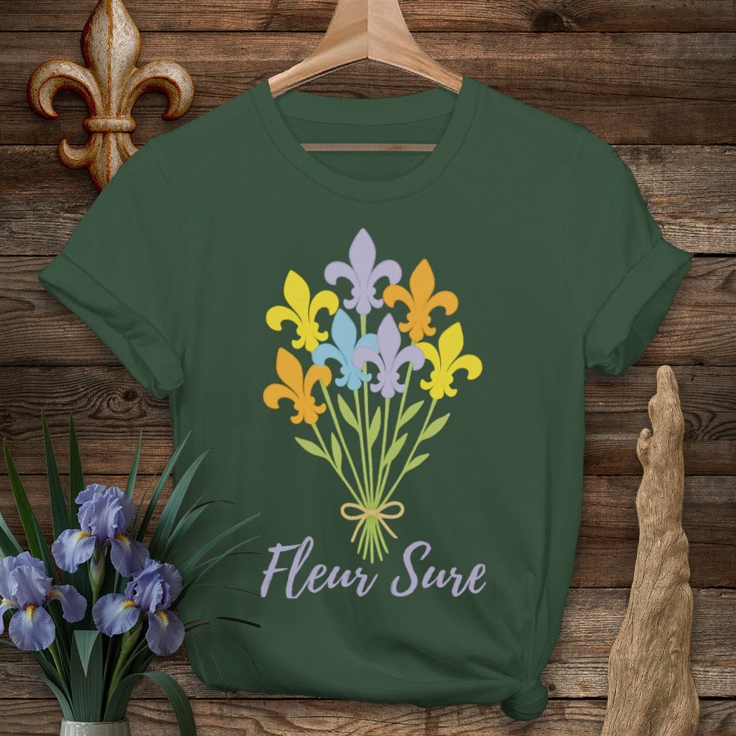 S / Forest Green Louisiana Fleur Sure T-Shirt by Laissez Faire Wear