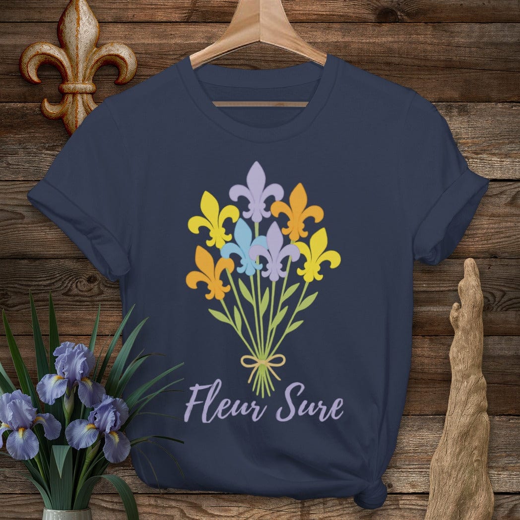 S / Navy Louisiana Fleur Sure T-Shirt by Laissez Faire Wear