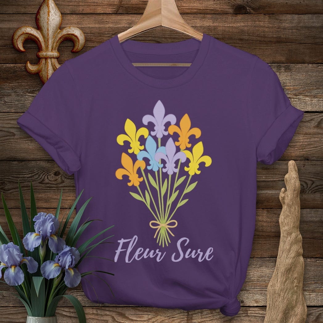 S / Purple Louisiana Fleur Sure T-Shirt by Laissez Faire Wear