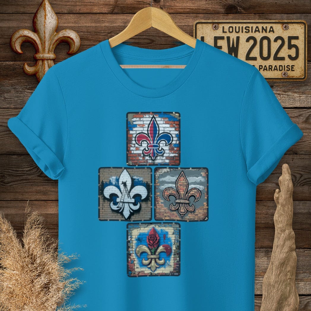 S / Sapphire Louisiana Four On The Fleur T-Shirt by Laissez Faire Wear