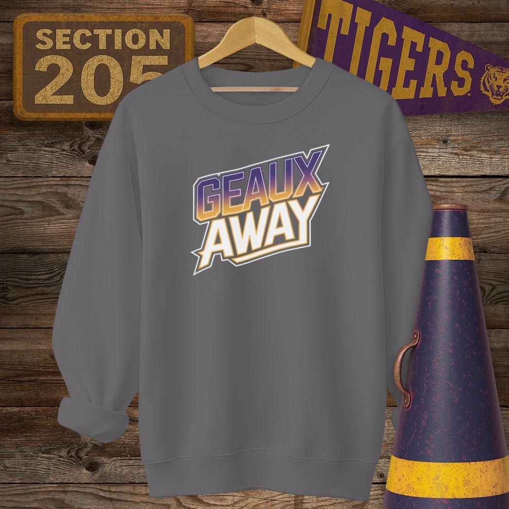 S / Charcoal Louisiana Geaux Away Game Day Sweatshirt by Laissez Faire Wear