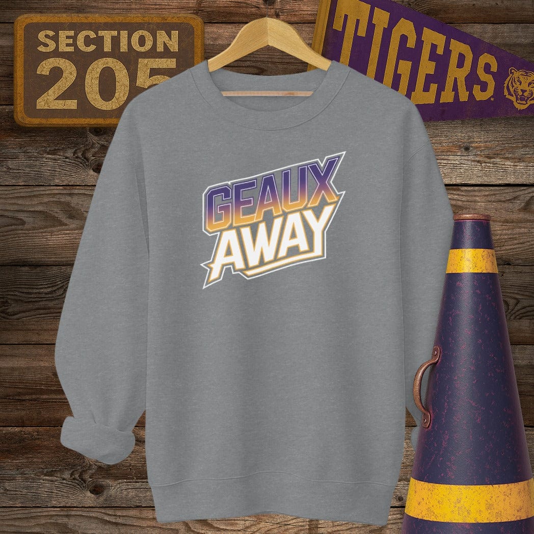 S / Graphite Heather Louisiana Geaux Away Game Day Sweatshirt by Laissez Faire Wear