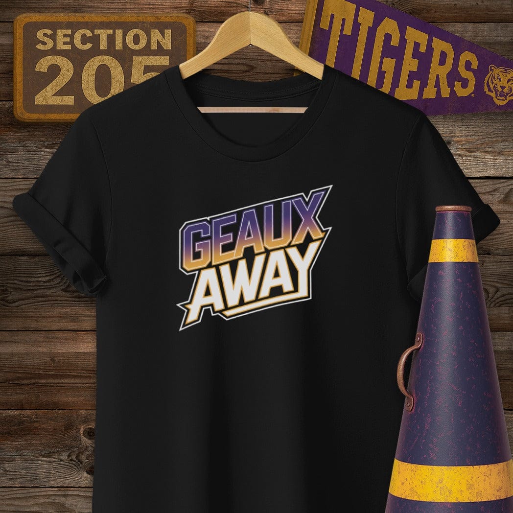S / Black Louisiana Geaux Away Game Day T-Shirt by Laissez Faire Wear