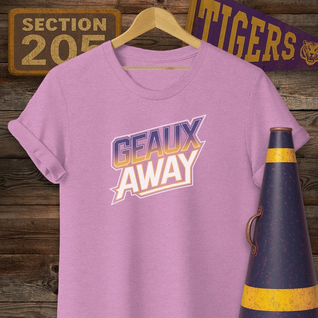 S / Heather Radiant Orchid Louisiana Geaux Away Game Day T-Shirt by Laissez Faire Wear