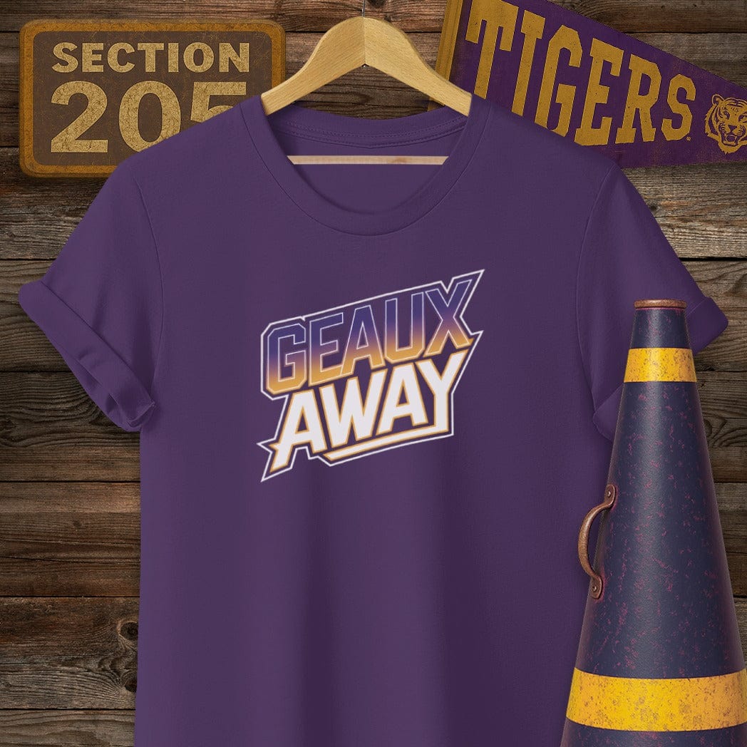 S / Purple Louisiana Geaux Away Game Day T-Shirt by Laissez Faire Wear