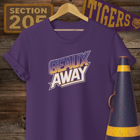 S / Purple Louisiana Geaux Away Game Day T-Shirt by Laissez Faire Wear