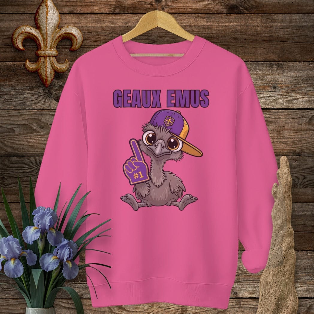 S / Heliconia Louisiana Geaux Emus Farm Sweatshirt by Laissez Faire Wear