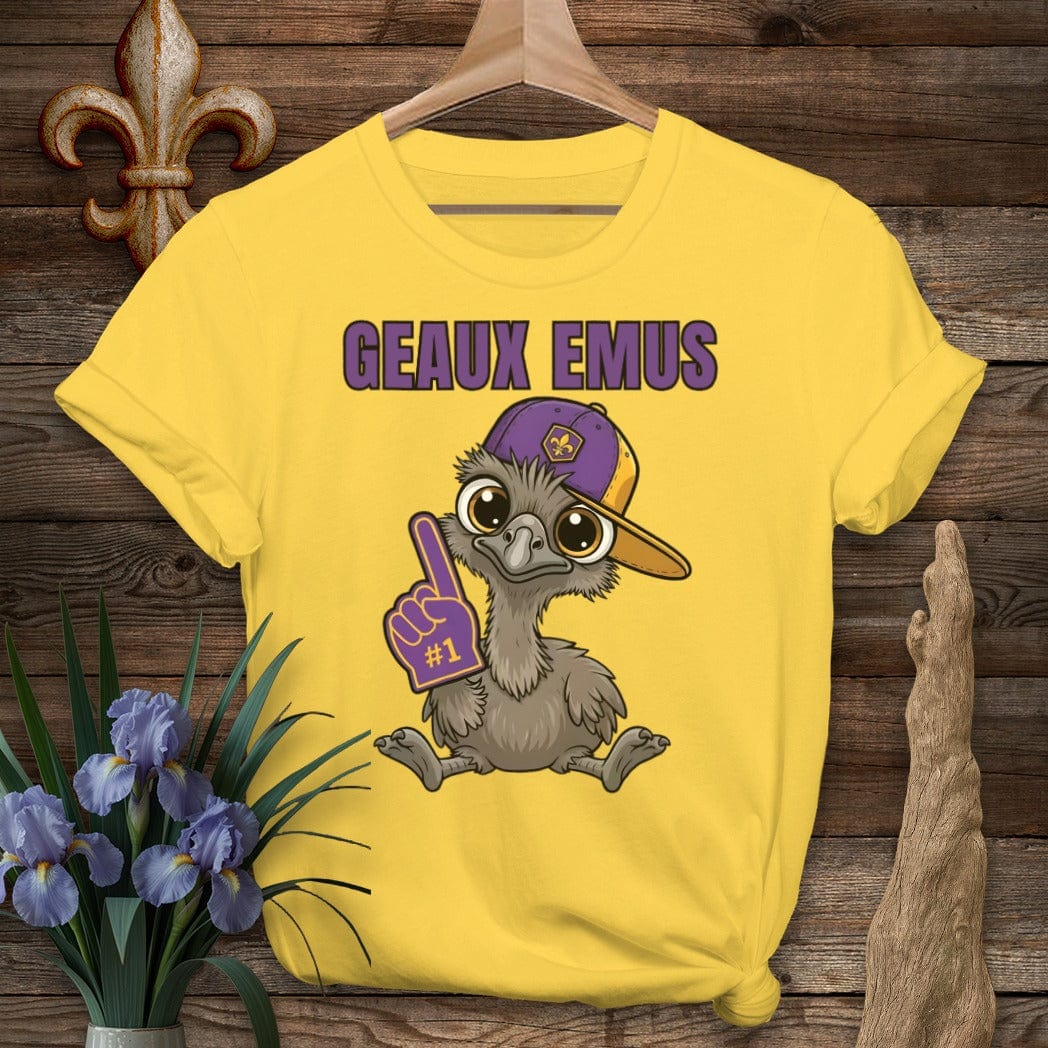 S / Daisy Louisiana Geaux Emus Farm T-Shirt by Laissez Faire Wear