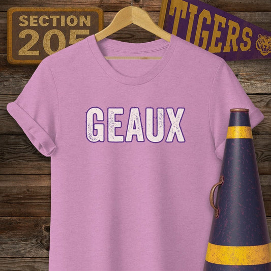 T-Shirt / S / Heather Radiant Orchid Louisiana GEAUX Game Day T-Shirt by Laissez Faire Wear