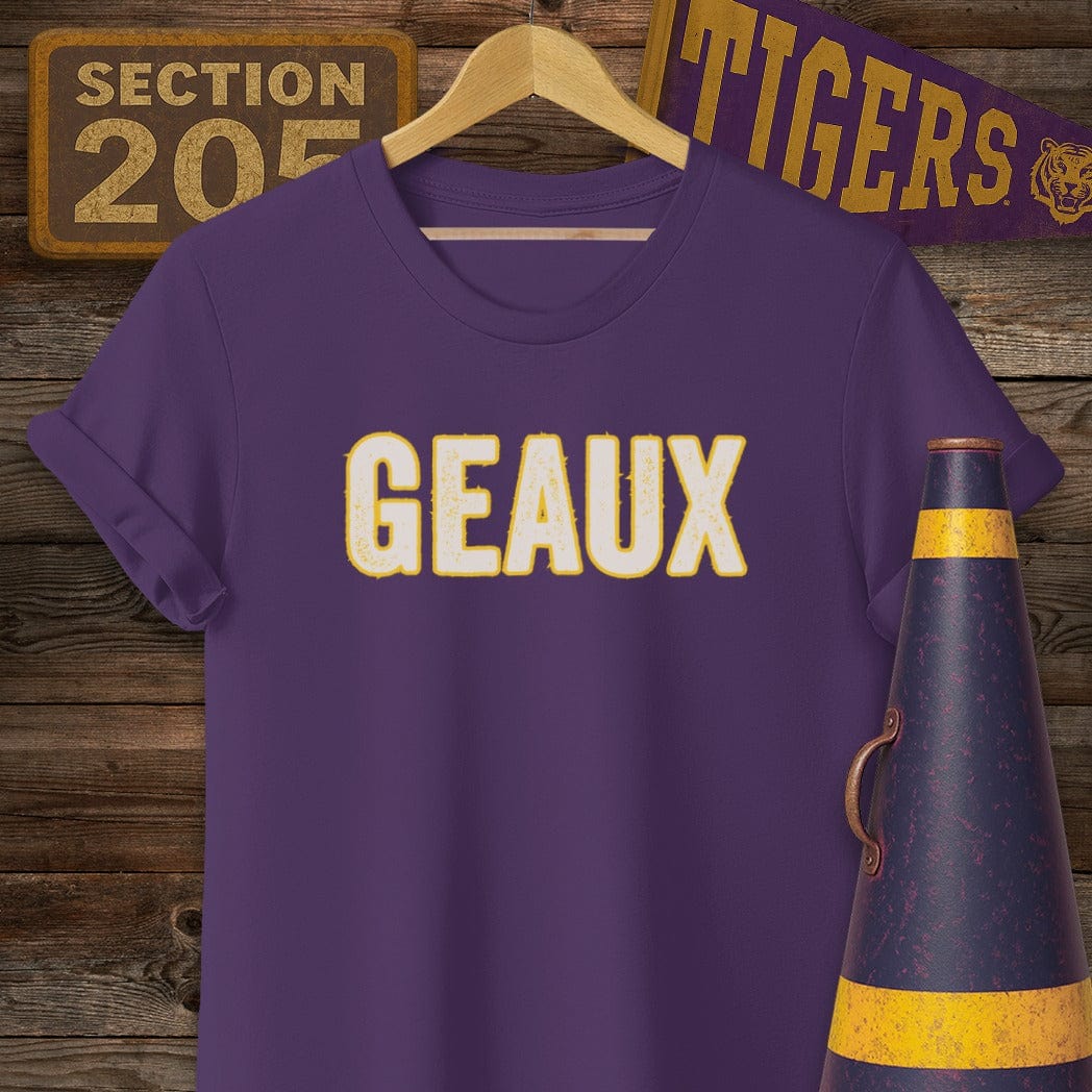 T-Shirt / S / Purple Louisiana GEAUX Game Day T-Shirt by Laissez Faire Wear