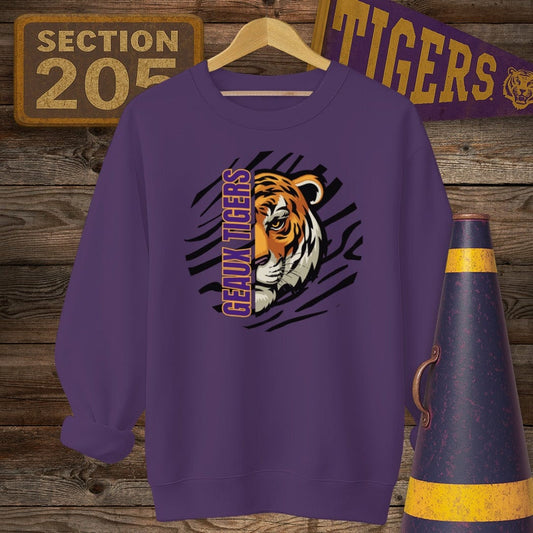 S / Purple Louisiana Geaux Tigers Game Day Sweatshirt by Laissez Faire Wear