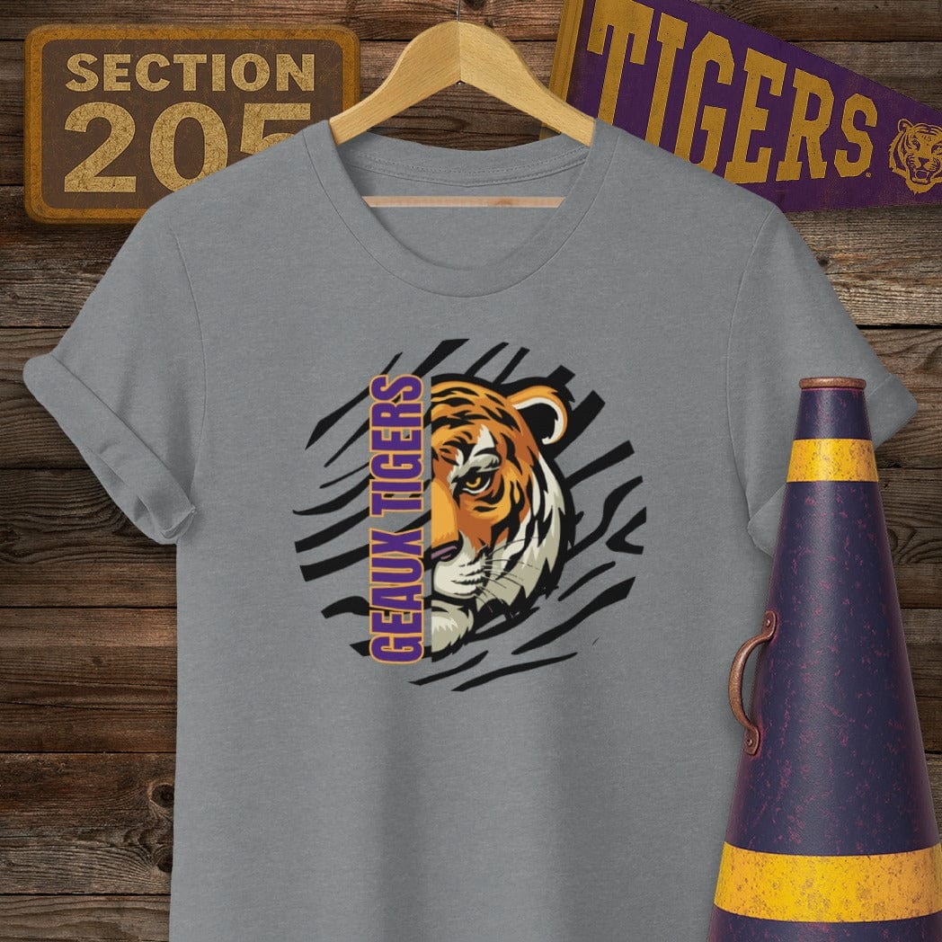 S / Graphite Heather Louisiana Geaux Tigers Game Day T-Shirt by Laissez Faire Wear