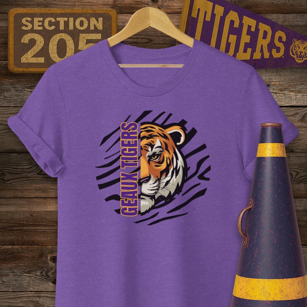 S / Heather Purple Louisiana Geaux Tigers Game Day T-Shirt by Laissez Faire Wear