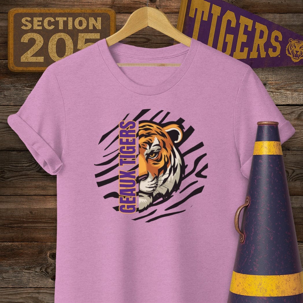 S / Heather Radiant Orchid Louisiana Geaux Tigers Game Day T-Shirt by Laissez Faire Wear