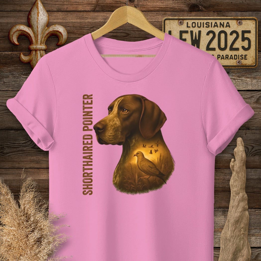 S / Azalea Louisiana German Shorthaired Pointer Hunting Dog T-Shirt by Laissez Faire Wear