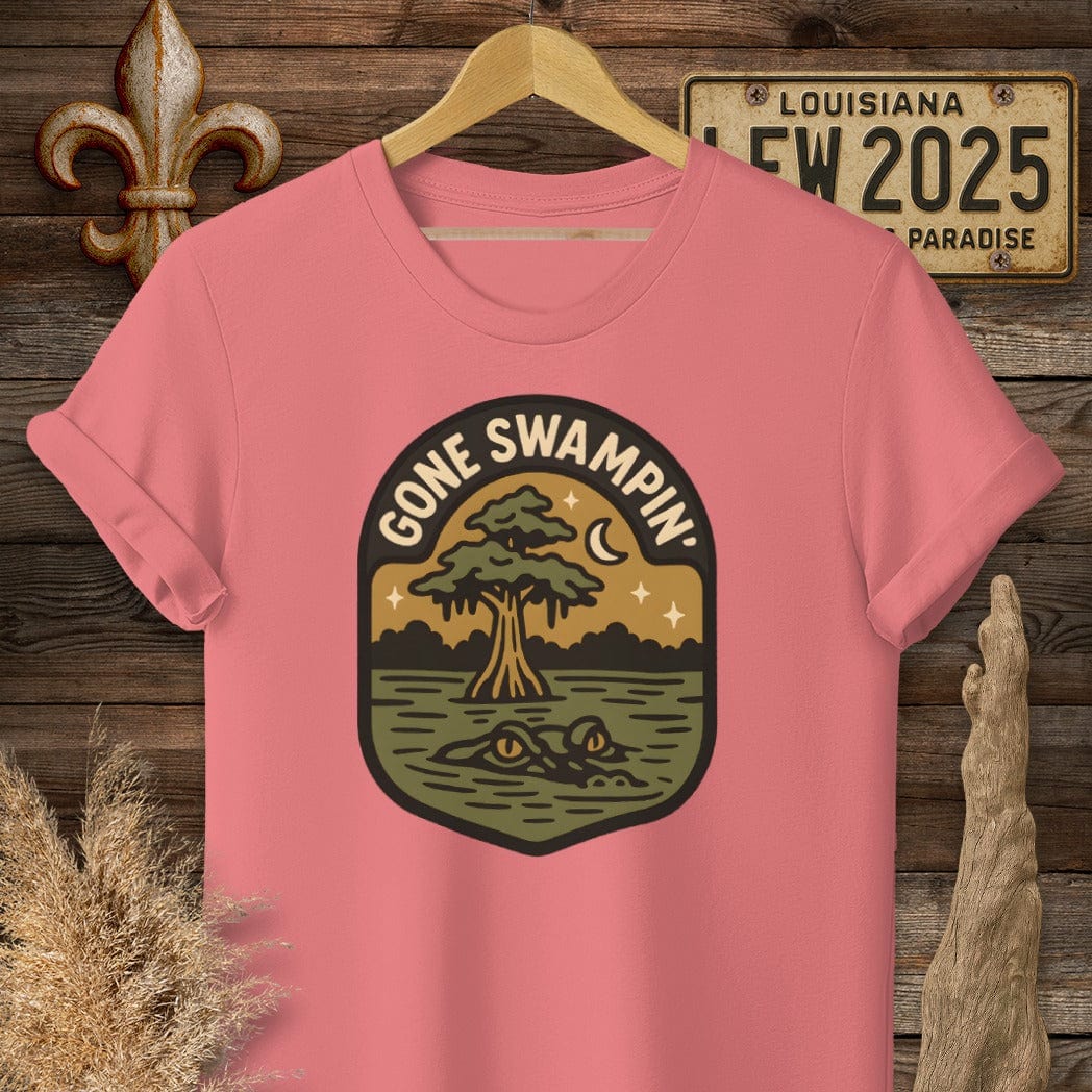 S / Coral Silk Louisiana Gone Swampin' T-Shirt by Laissez Faire Wear
