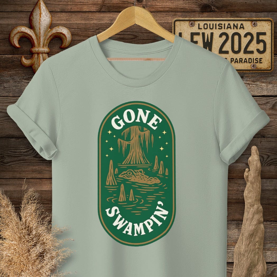 S / Sage Louisiana Gone Swampin' T-Shirt by Laissez Faire Wear