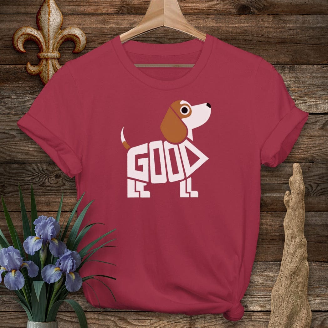 S / Cardinal Red Louisiana Good Little Dog T-Shirt by Laissez Faire Wear